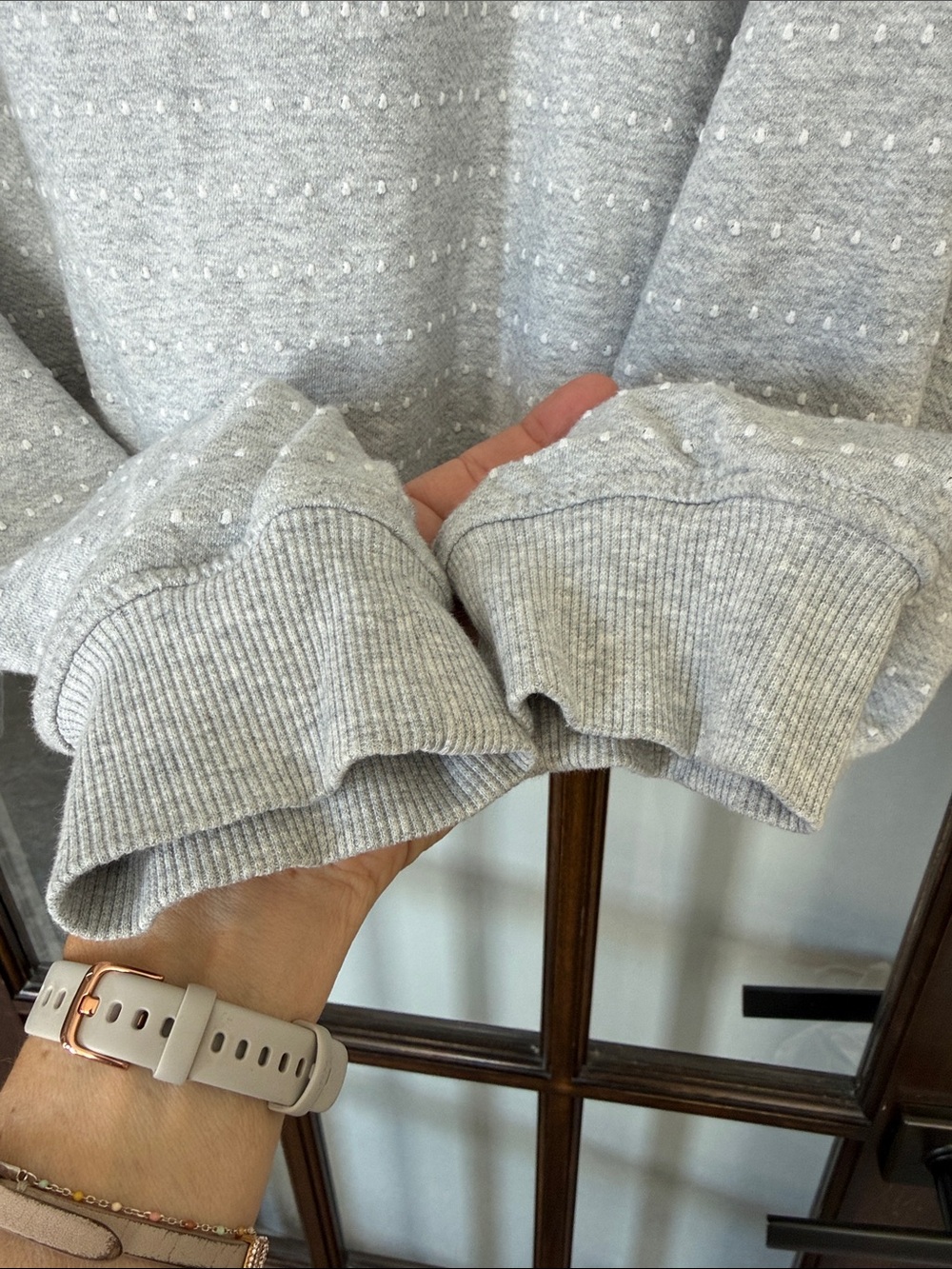 aerie Light Gray Crewneck Sweatshirt, gray sweater, aerie long sleeve top - Picture 5 of 8